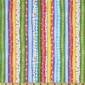  44 Wide Marcus Brothers Multi Stripes Pink/Blue Fabric 
