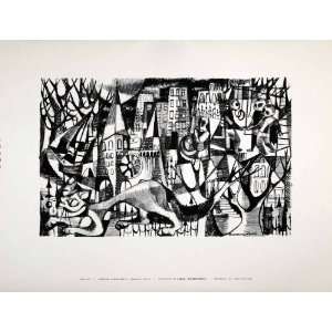  1954 Lithograph Rosemary Goldfein Zwick Modern Abstract 