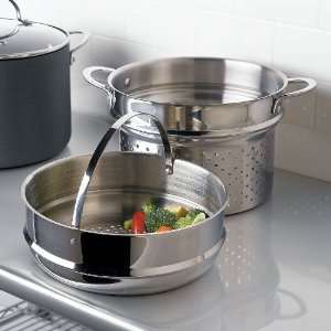  BrylaneHome Non Stick Hard Anodized Pasta Pot And Steam 