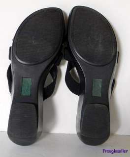 Walking Cradles womens slide sandals shoes 7 B black fabric  