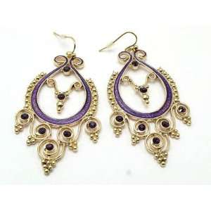   Victorian Chandelier Purple Crystal Fashion Earrings 