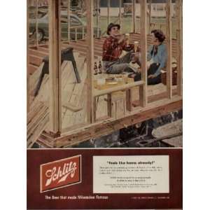   like home already  1952 Schlitz Beer Ad, A2232 