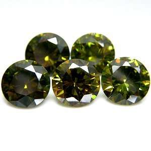    Round 10mm Olive Green CZ Cubic Zirconia Loose Stones Jewelry