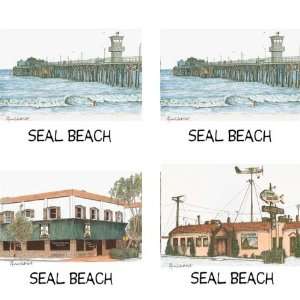 Seal Beach Pier Absorbent Coasters