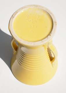 Mid Century Art Deco Brush Mccoy Pottery Yellow Vase  