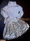KIDS Girl J Crew Cuts Silk Poka dot Skirt W/ Gray turtl