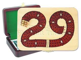 29 Digits Shape Continuous Cribbage Board inlaid with Maple 
