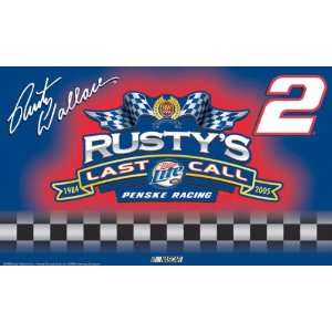  Rusty Wallace Double Sided Last Call 3x5 Flag
