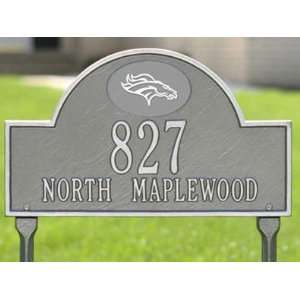  Denver Broncos Pewter and Silver Personalized Address Lawn 