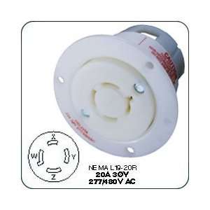  Hubbell HBL2456 AC Flanged Outlet NEMA L19 20 Female White 
