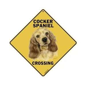  Cocker Spaniel Crossing Aluminum Crossroad Sign, 12 x 12 