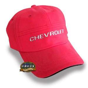  Chevrolet Chrome Logo Hat Cap Red (Apparel Clothing) Automotive