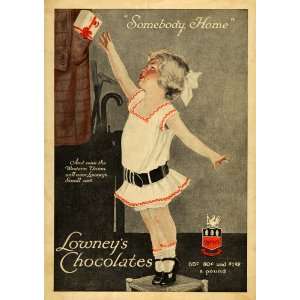  1916 Ad Lowneys Logo Chocolates Box Sweets Candy Child 