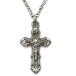 Intricate Womens 925 Sterling Silver Crucifix Necklace  