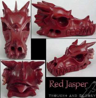   Brazilian Red Jasper Carved Crystal Dragon Skull from Ravens Roost