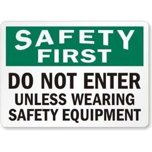   Safety Equipment Laminated Vinyl Sign, 7 x 5
