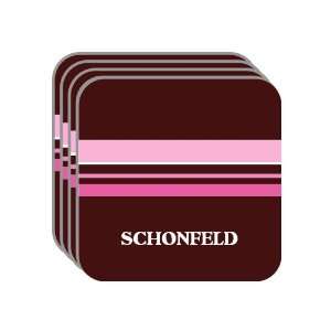 Personal Name Gift   SCHONFELD Set of 4 Mini Mousepad Coasters (pink 