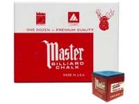 Master BLUE Pool Billiard Cue Stick Chalk (12 Pack)  