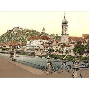  Vintage Travel Poster   The Schlossberg from Hotel Florian 