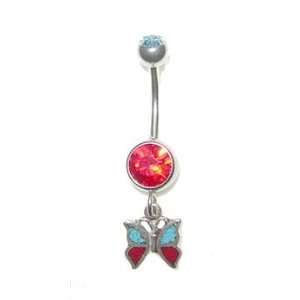  Dainty Butterfly in sterling silver, Red gem Jewelry