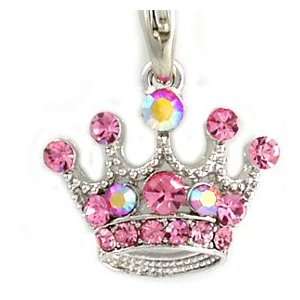 Pink Crown Tiara Cell Phone Charm c213