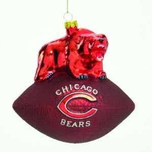 CHICAGO BEARS MASCOT FOOTBALL CHRISTMAS ORNAMENTS (2)  