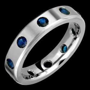  Saturn   size 10.00 Eternity Titanium Ring with Sapphires 