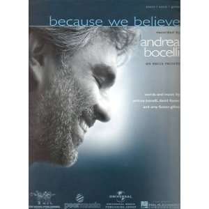  Sheet Music Because We Believe Andrea Bocelli 78 