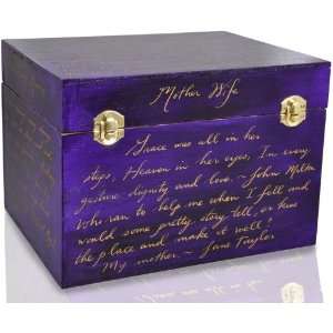  Hand Painted Calligraphy Box  Ode to Mother in Royal 
