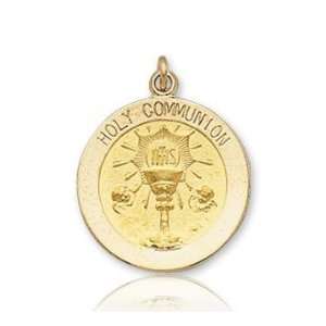 14k Yellow Gold Eucharist Carved Medium Communion Medal 