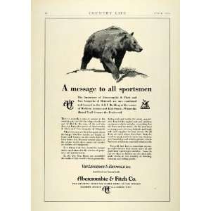  1929 Ad Abercrombie Fitch Von Lengerke Detmold Bear 