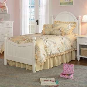  Hillsdale Lauren Sleigh Bed in White   Twin