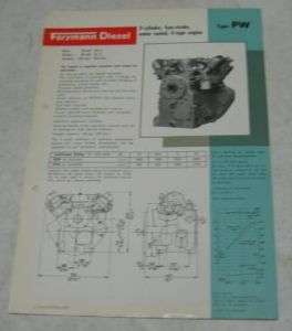 Farymann Diesel ca. 1955   1965 PW Engine Brochure  