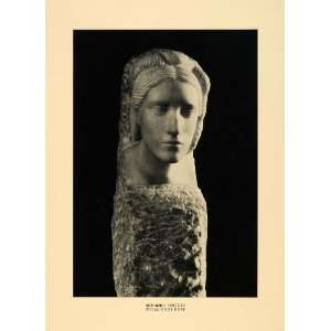 1913 Print Women Head Kopf Sculpture Face Female Art Bernhard Hoetger 