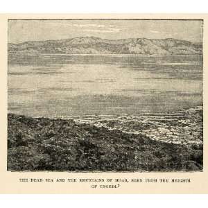  1903 Print Dead Sea Mountain Moab Engedi Boudier Duc Luynes Jordan 