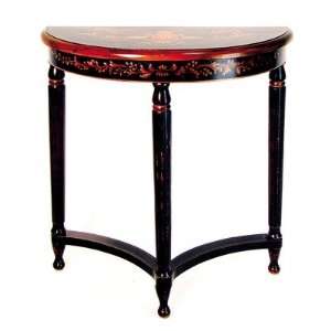  Half Round Table in Black Lacquer