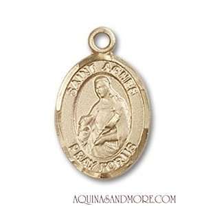 St. Agnes of Rome Small 14kt Gold Medal