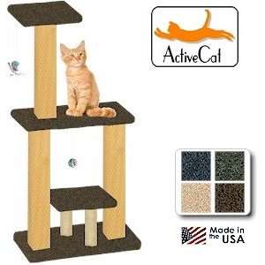  Mesa Intergrooved Wood Scratching Post in Rich Earth Pet 