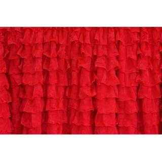 Pre Ruffled Ruffle Fabric 2 Inch Wide Red  