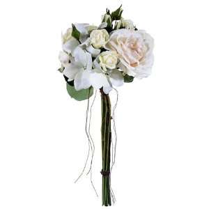    18 Rose/Japonica Bouquet Two Tone Cream (Pack of 4)