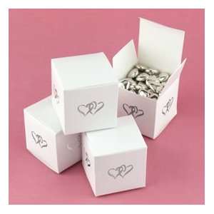    White Linked at the Heart Favor Boxes