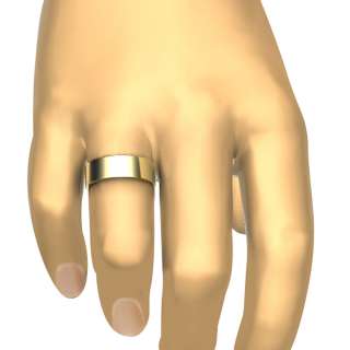 1g 8.5z Men Wedding Band Flat Ring 7mm Gold Yellow 18k  