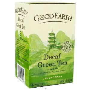 Good Earth Green Tea Lemongrass Decaffeinated   18 Tea Bags, Pack of 2