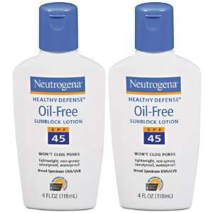  Neutrogena Healthy Defense Oil Free Sunblock Lotion SPF 45 