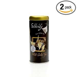  Silken Pyramid Sachet Cube, White Golden Tips, 1.05 oz Tea Bag 