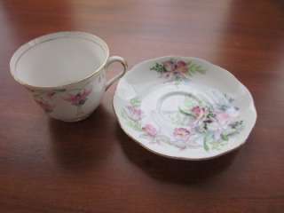   Bone China TF&S.LTD Tea Cup +Roslyn Saucer Floral Flowers England