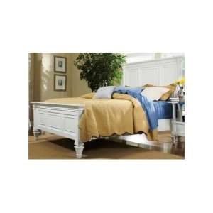  Ashby Wood Panel Bed Queen Size Patina White Finish