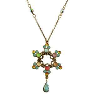  of David Pendant Decorated with Vintage Elements, Light Blue, Green 