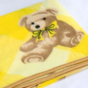 Teddy Bear   Yellow] Korean Coral Fleece Mini Baby Throw Blanket (27 