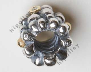 Pandora Silver DIAMOND DAISY w/ 14K Gold Bead Authentic  